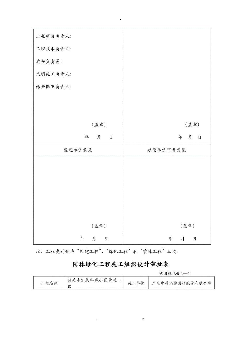 小区景观工程园林绿化资料表格_第2页