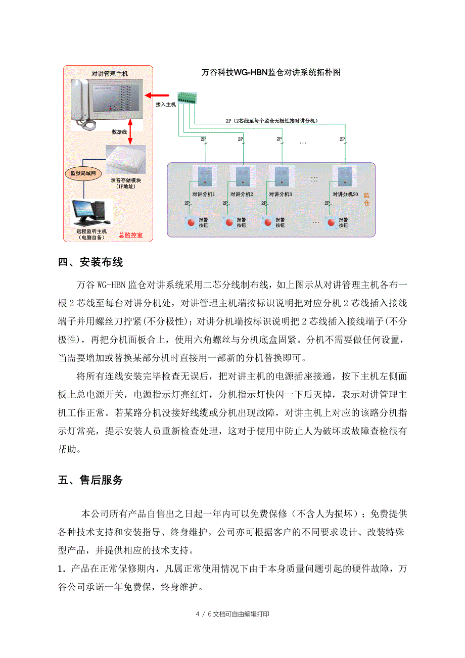 监仓对讲系统方案及配置清单_第4页