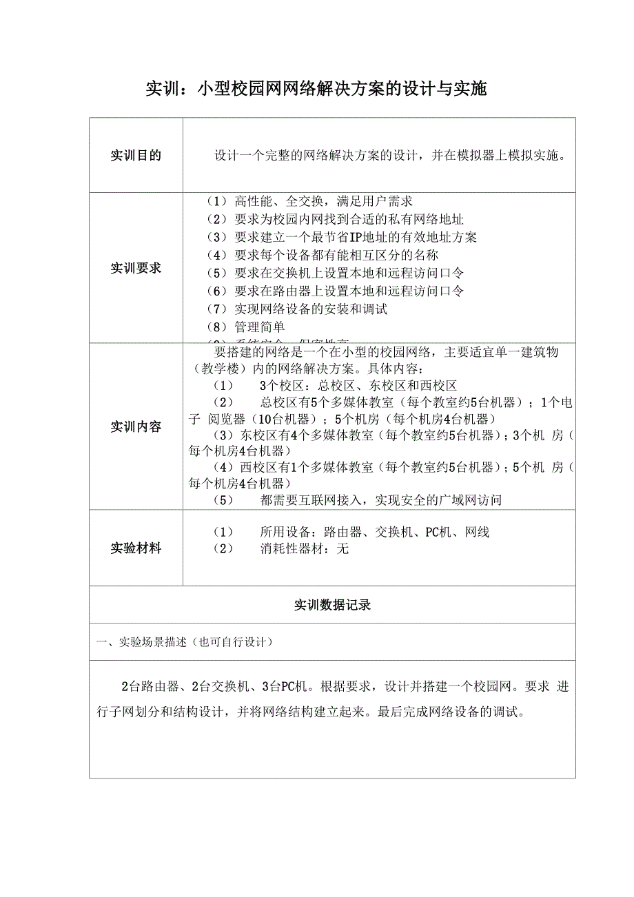 电大计算机组网技术 形考4 实训_第1页