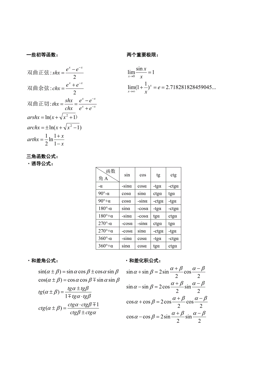 高等数学公式手册(A4)_第2页