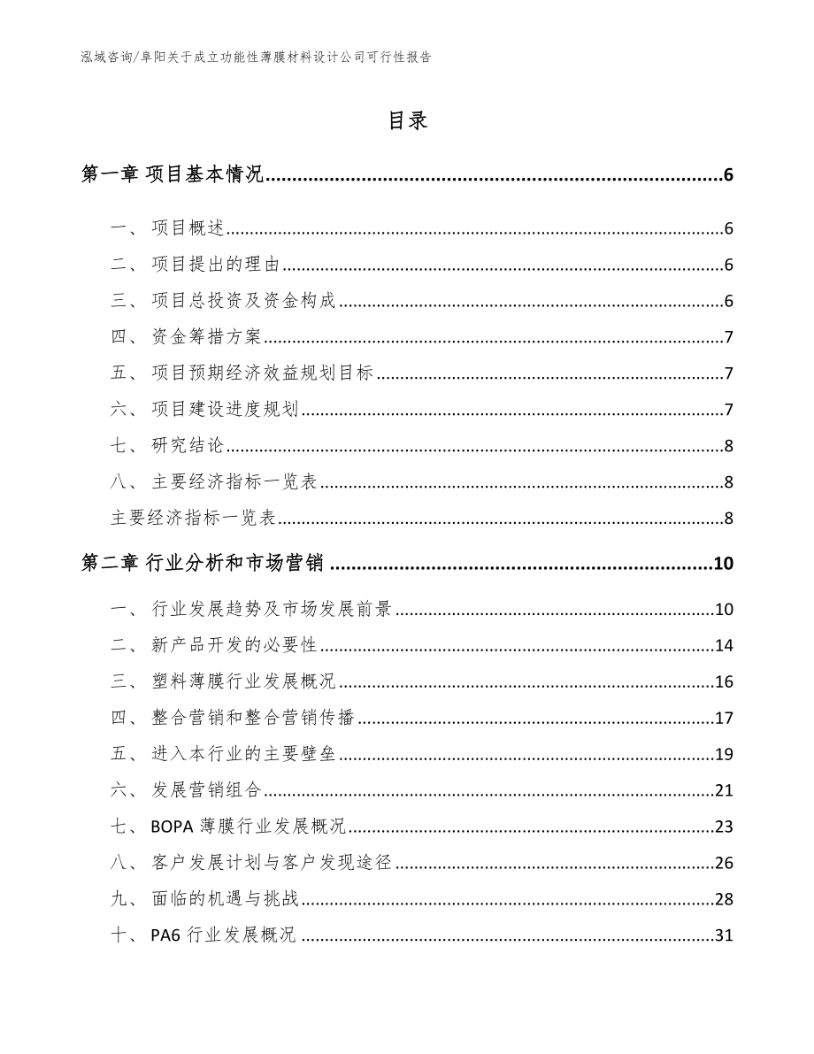 阜阳关于成立功能性薄膜材料设计公司可行性报告_模板参考_第2页