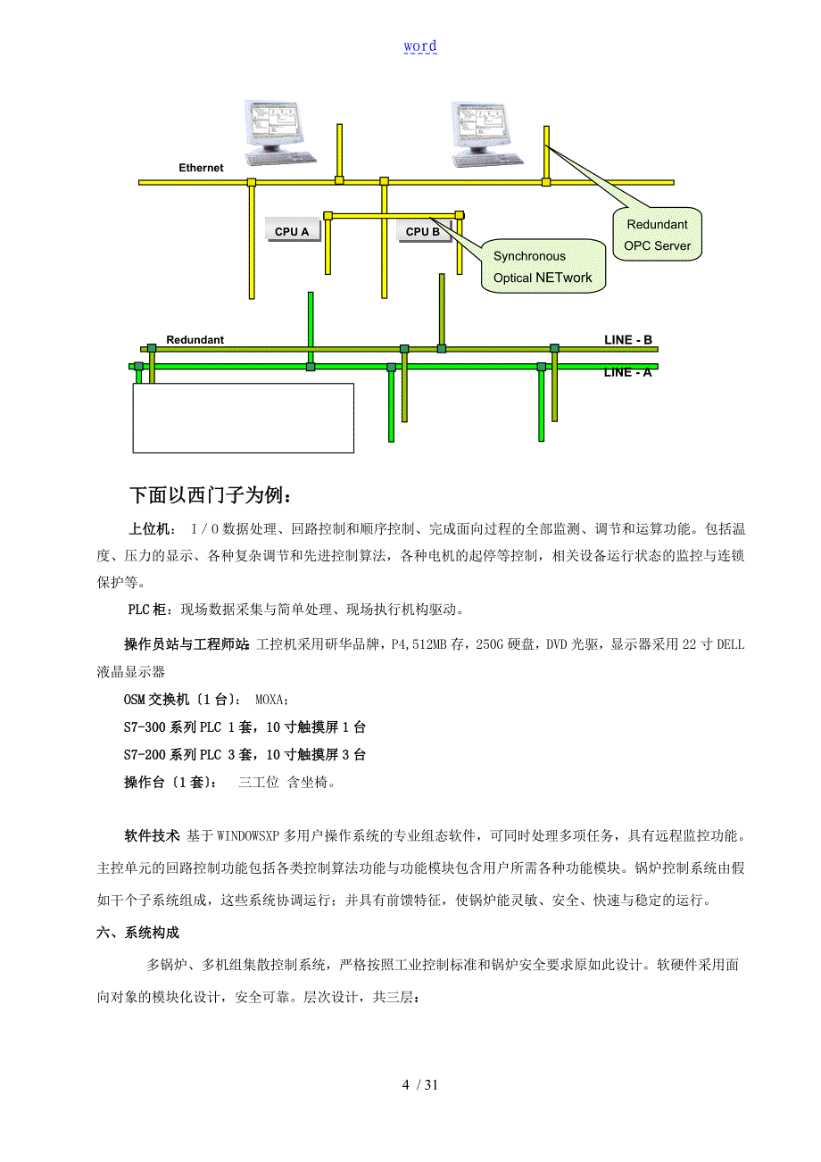 小型燃气蒸汽锅炉西门子PLCDCS控制系统_第4页