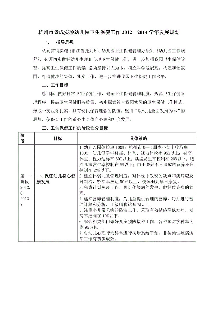 卫生保健工作三年规划_第1页