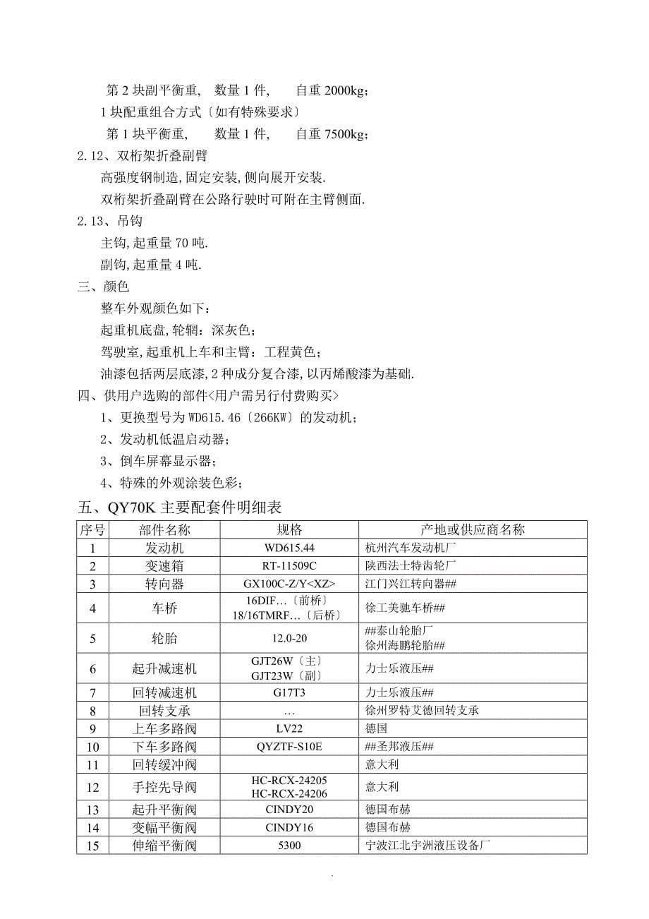 QY70K技术规格(20070209最新)_第5页