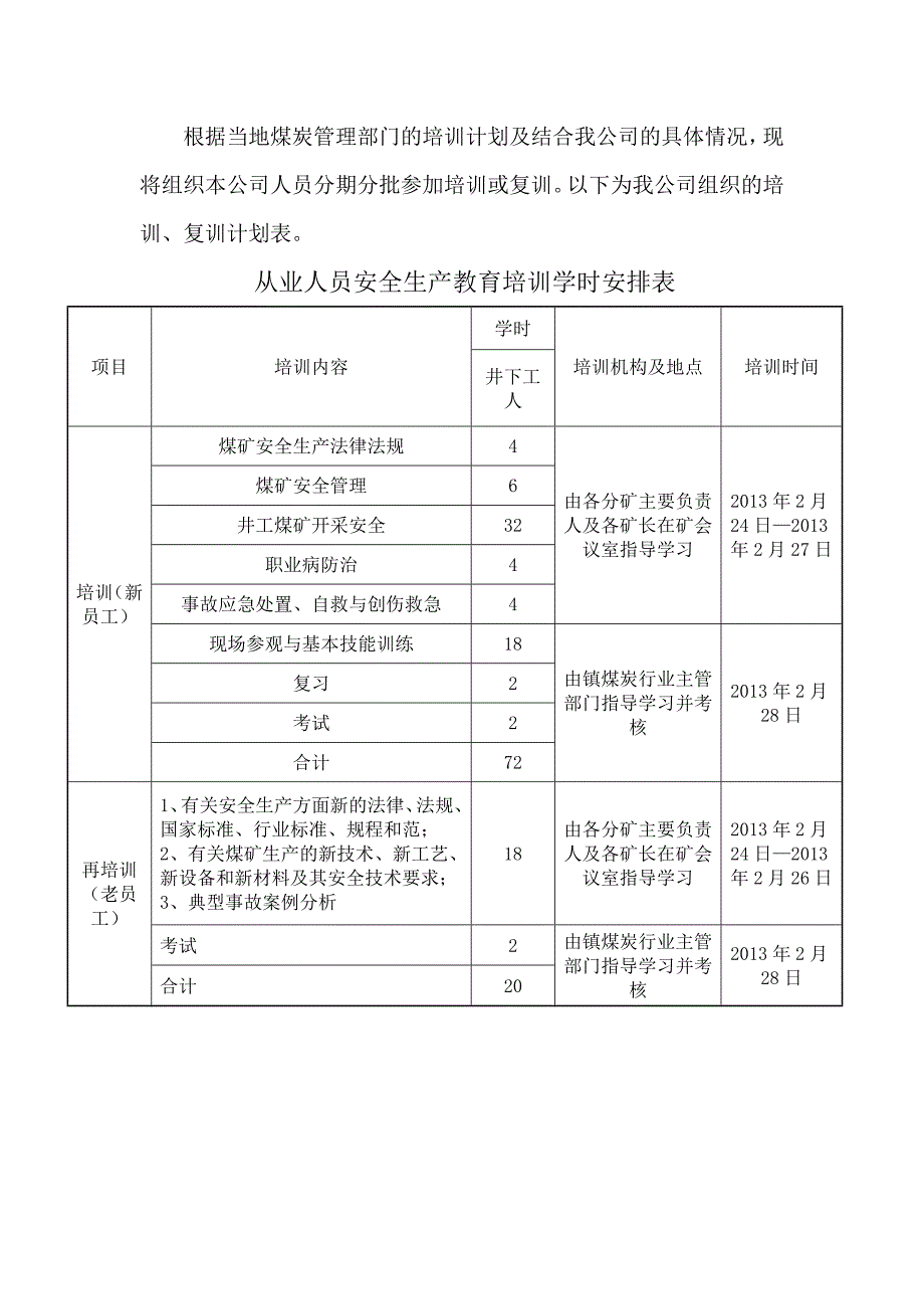 (煤矿)从业人员培训计划_第2页