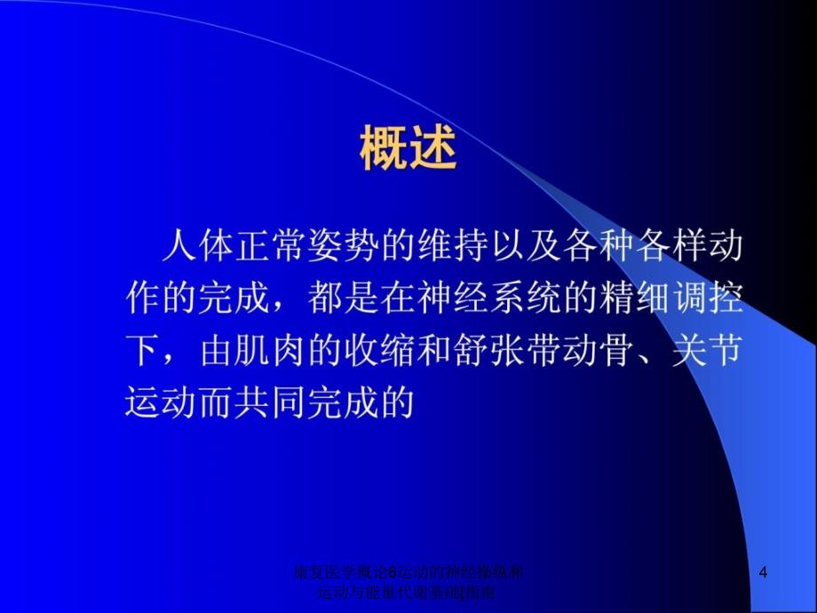 康复医学概论6运动的神经操纵和运动与能量代谢基础指南课件_第4页