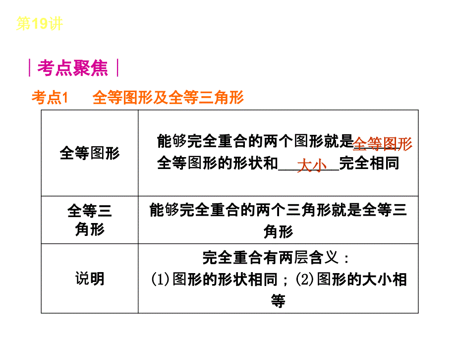 人教版全国数学中考复习方案第19讲全等三角形_第2页