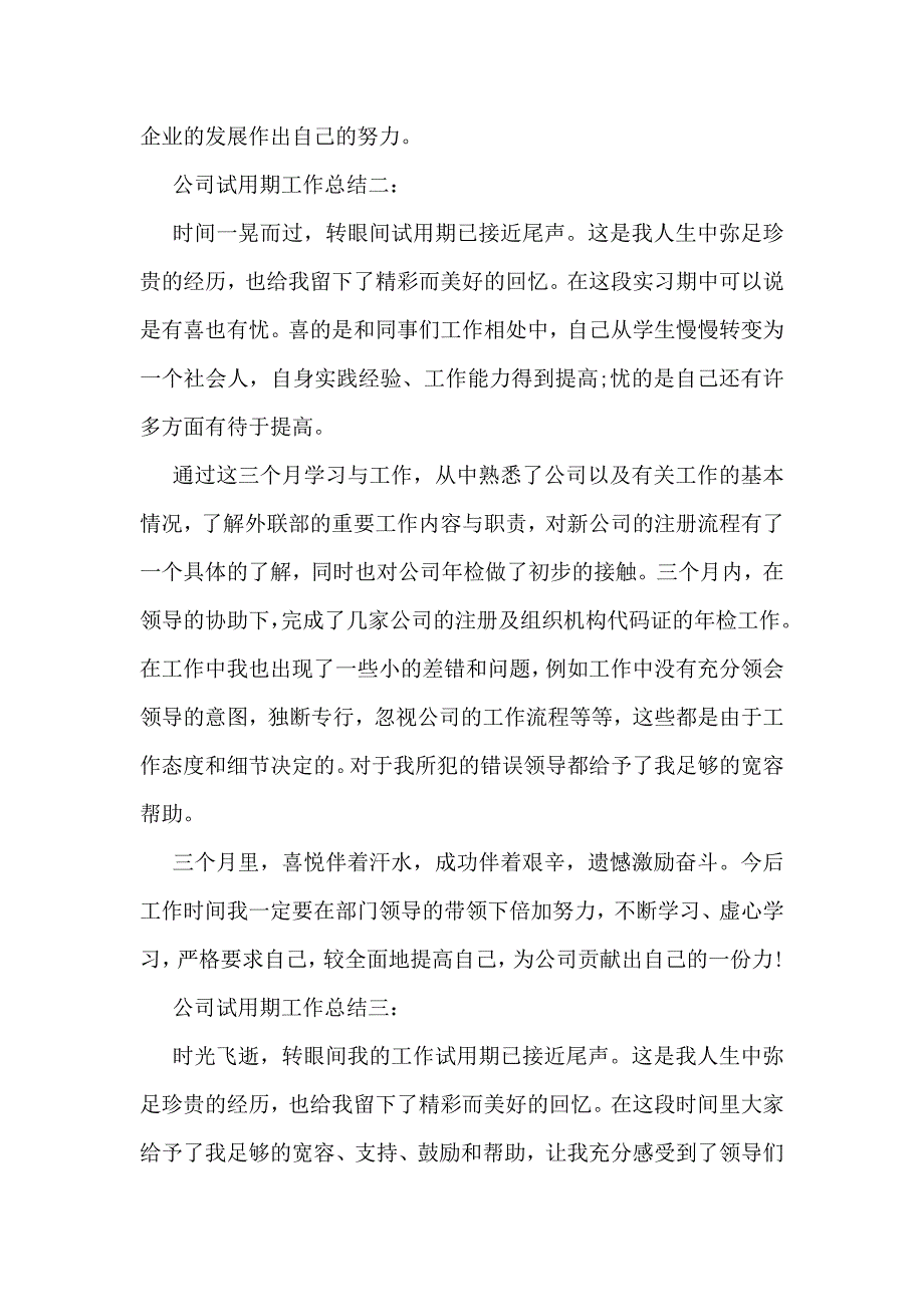 公司试用期工作总结篇_第4页