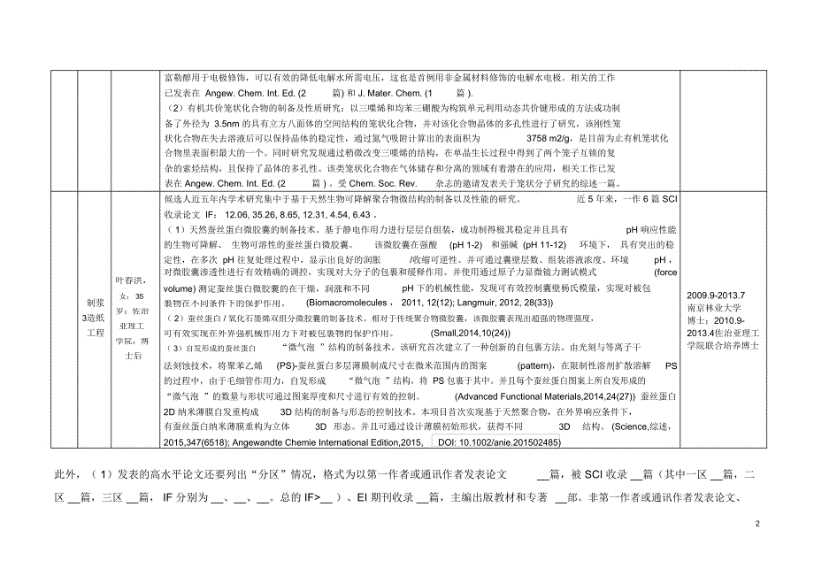 2018年江苏特聘教授候选人主要学术成就一览表_第2页