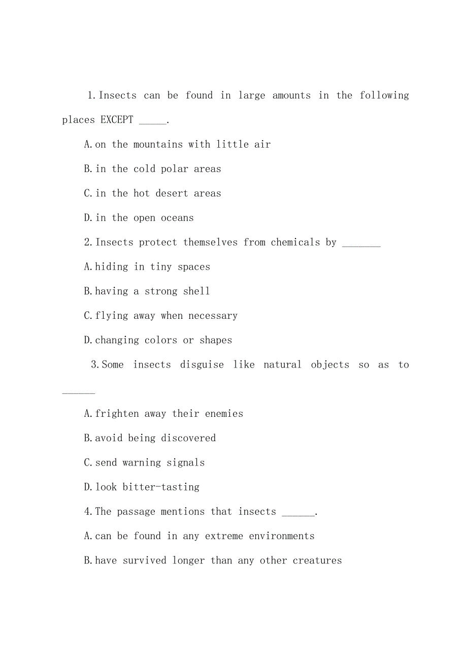 2022年12月英语四级阅读模拟题昆虫.docx_第3页