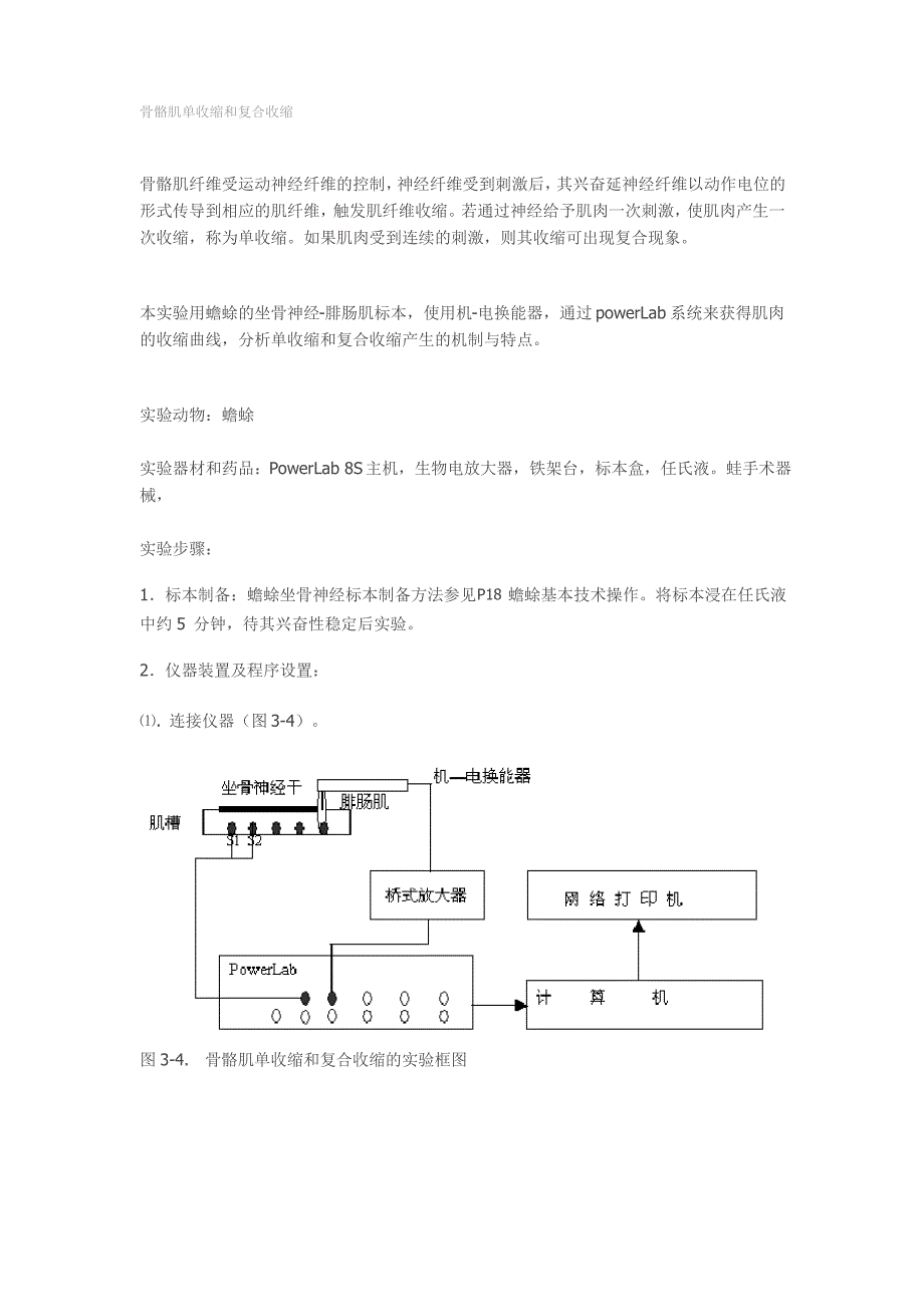 骨骼肌单收缩和复合收缩--生理学实验_第1页