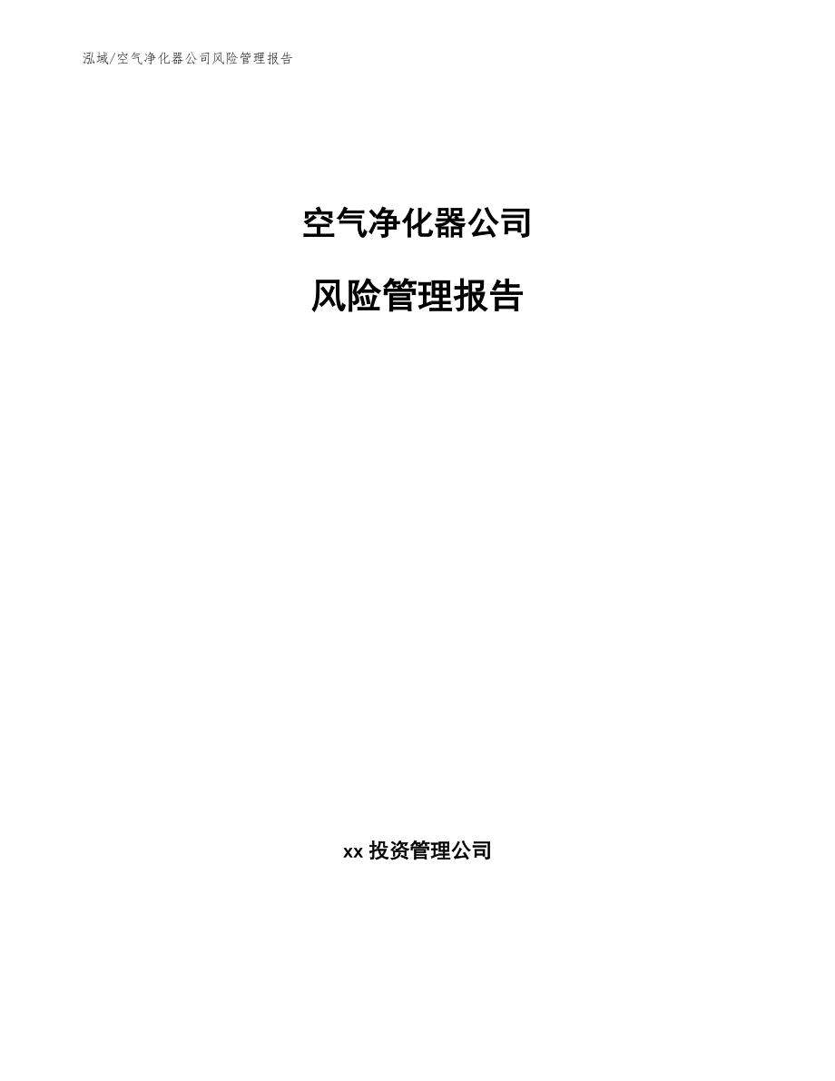 空气净化器公司风险管理报告_范文_第1页