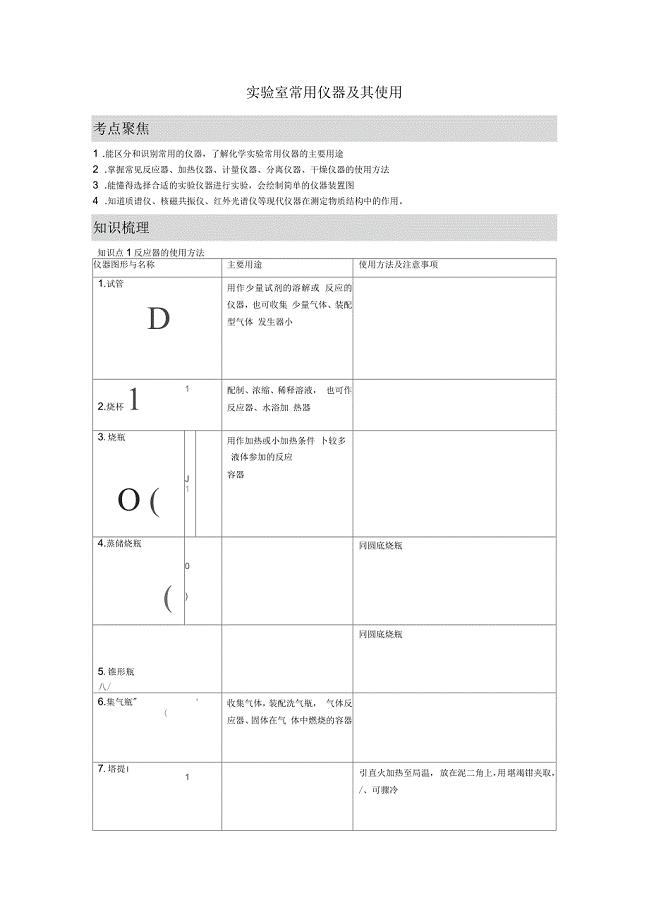 实验室常用仪器及其使用