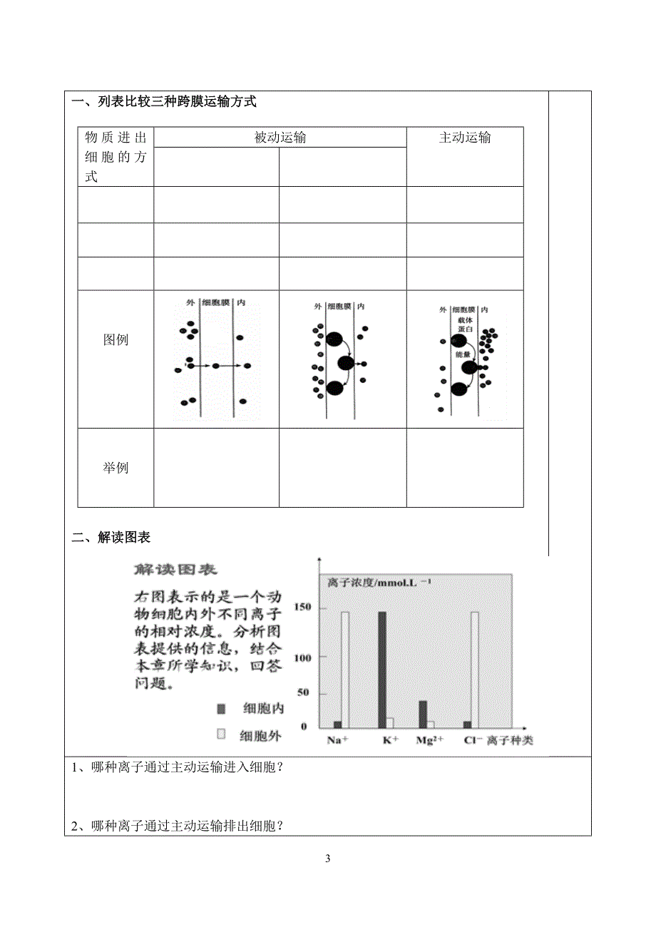 物质跨膜运输方式导学案_第3页