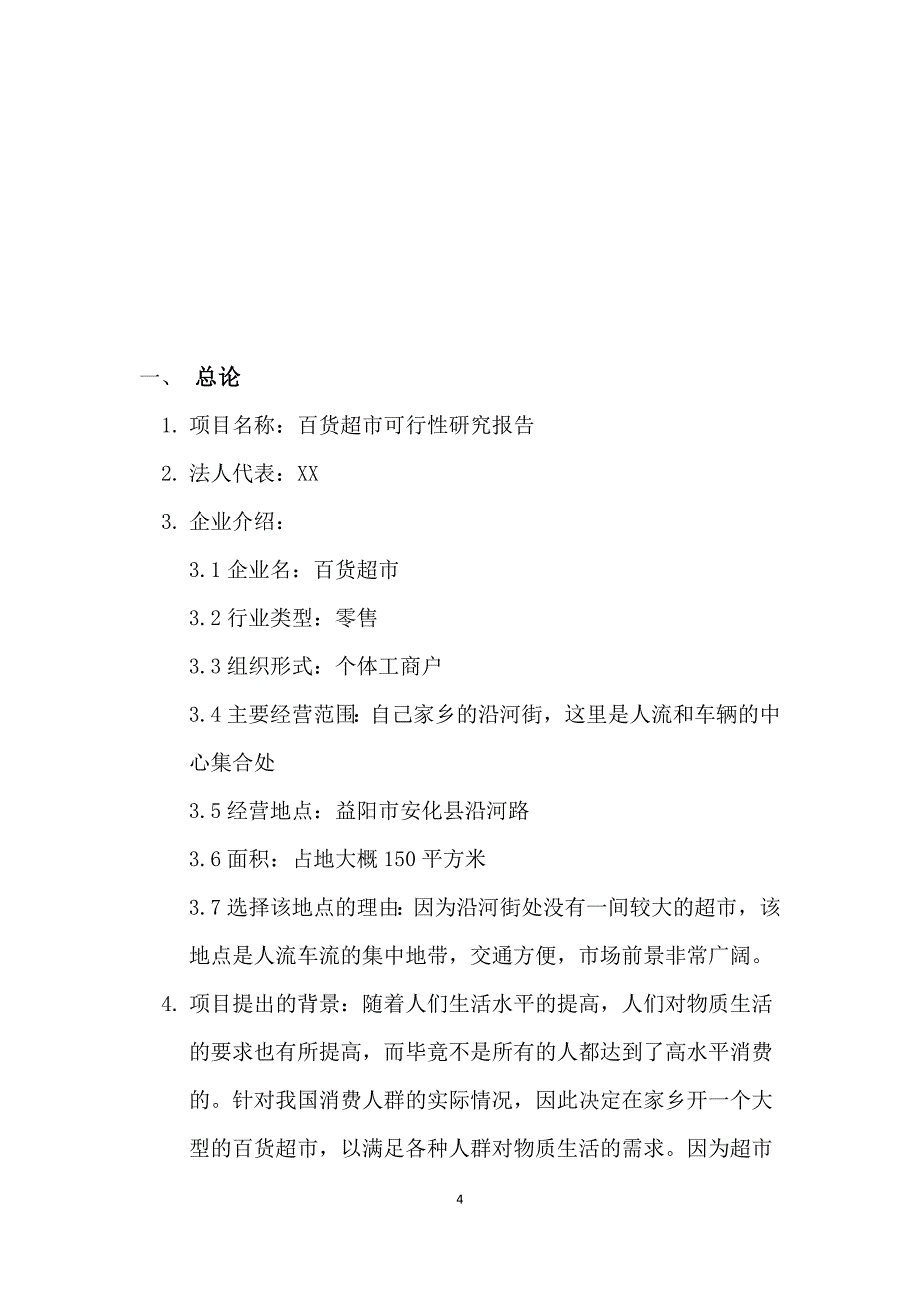 百货超市可行性研究报告_第4页