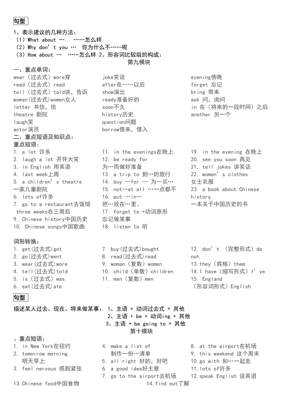 新外研版三年级起点五年级下册重点短语及知识点文档(DOC 5页)_第4页