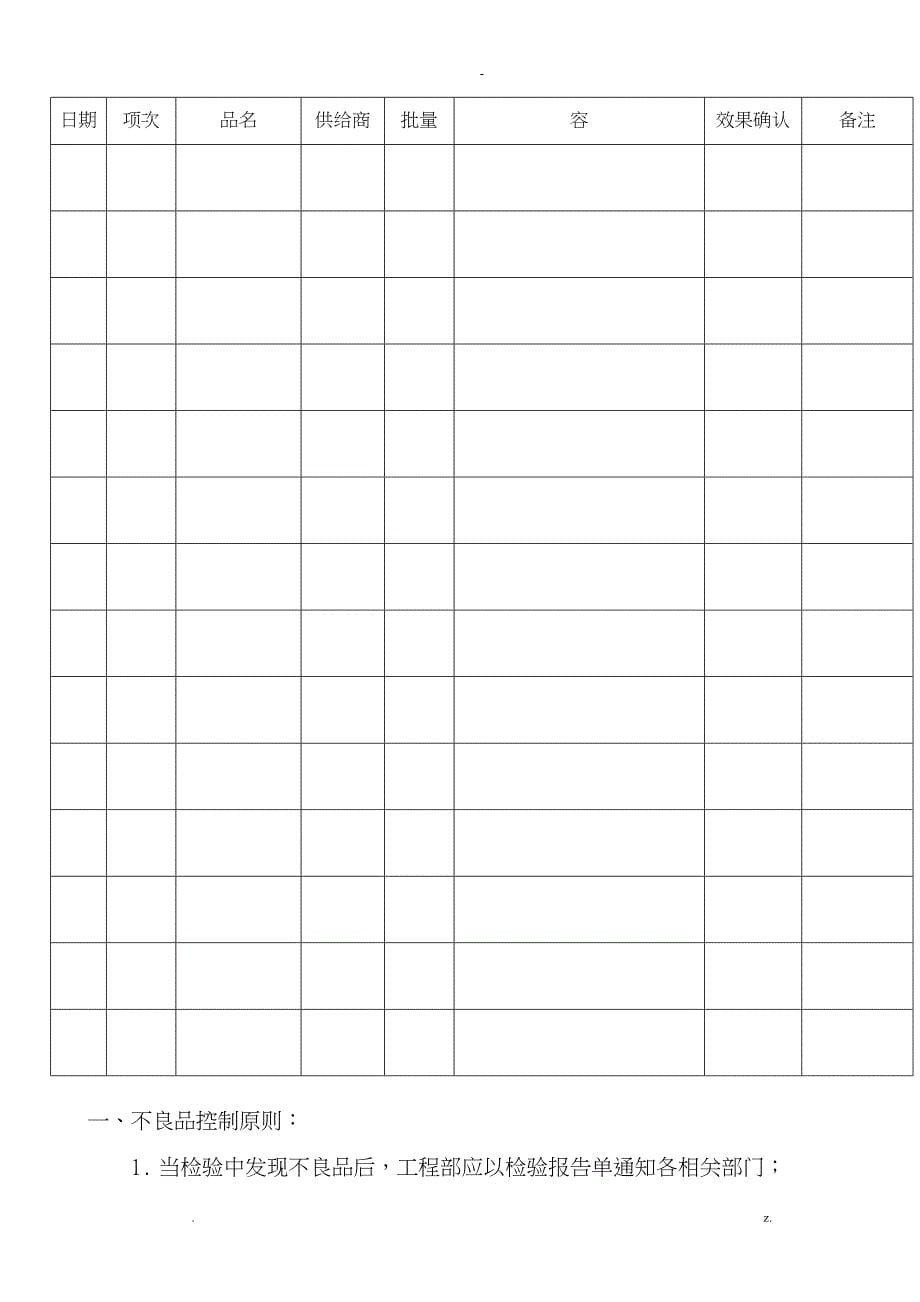 生产过程不良品控制及改善管理制度_第5页