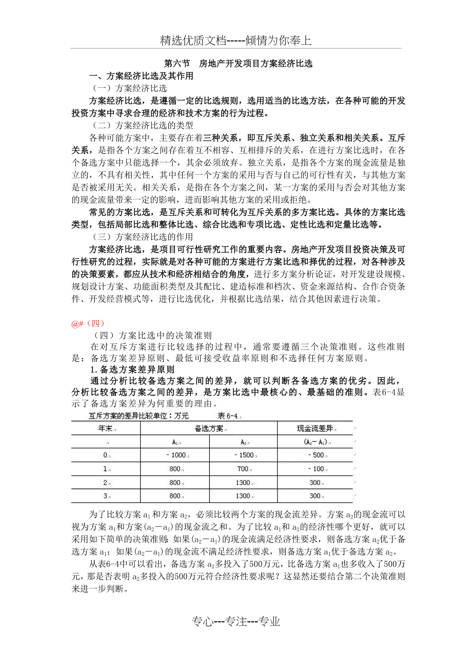 第六节房地产开发项目方案经济比选_第1页