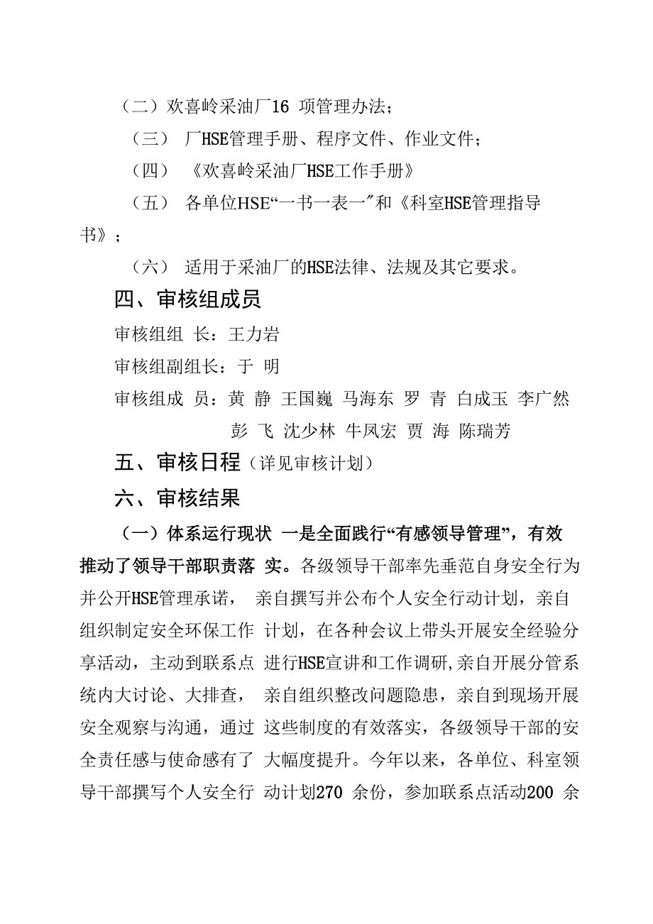 上半年HSE管理体系专项审核报告_第2页