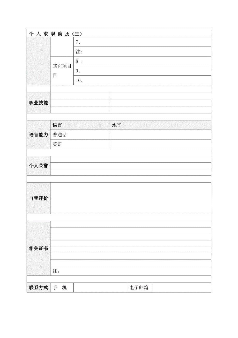 大学生求职简历表格模-大学生求职简历表格_第5页