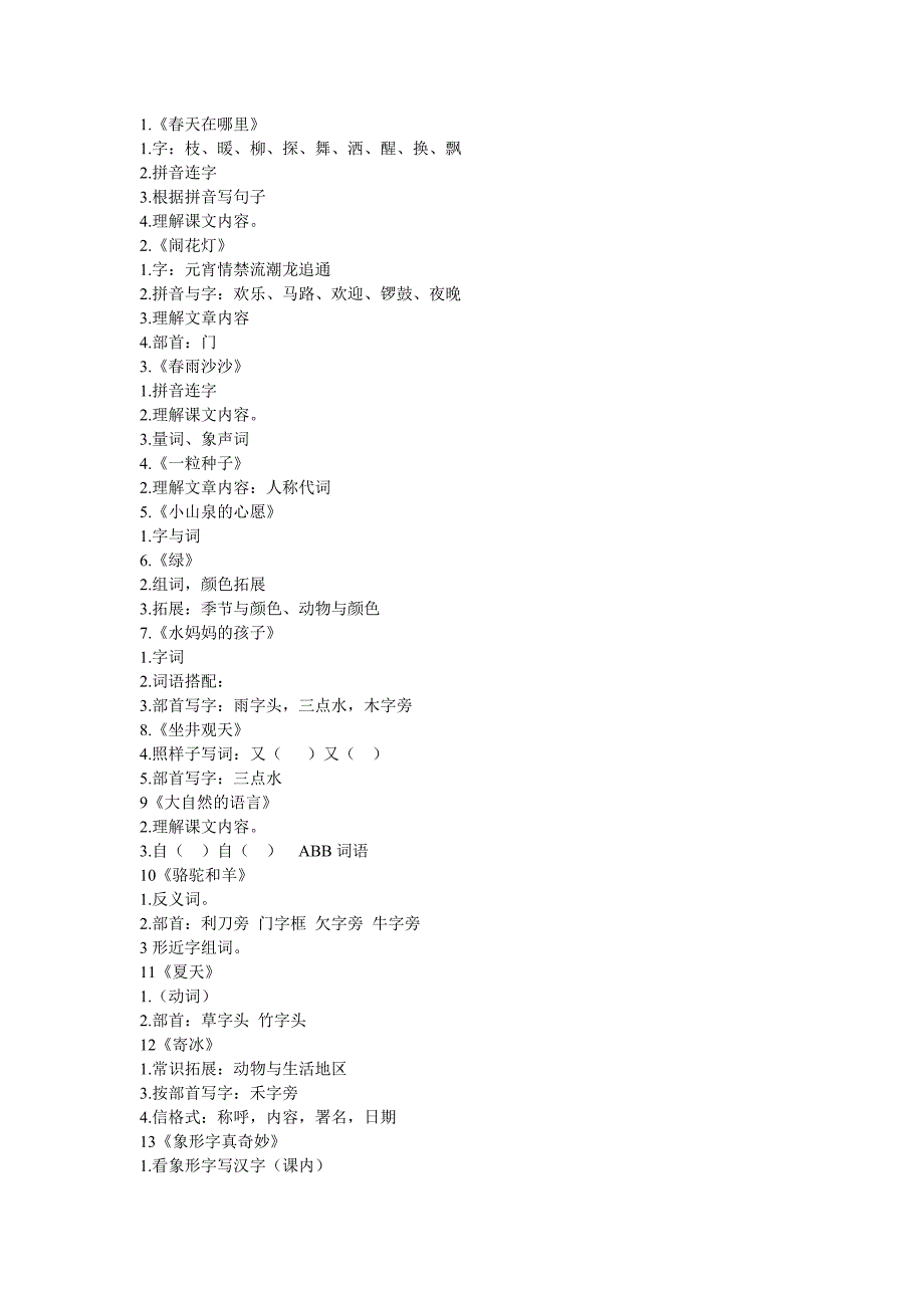 上海一年级语文一课一练知识点_第1页