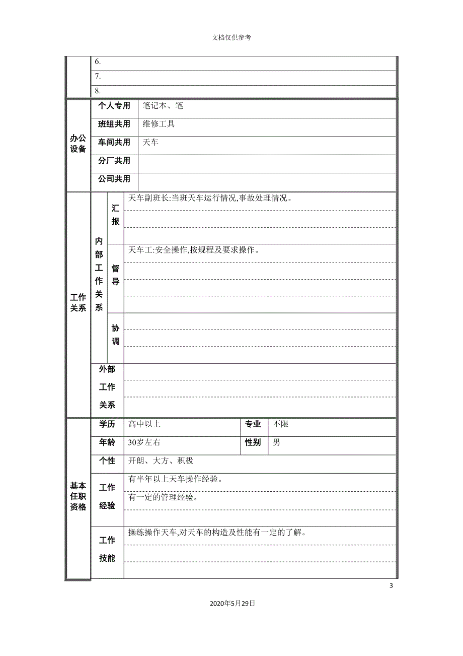 轧钢厂设备动力科天车组长职责说明书.doc_第3页