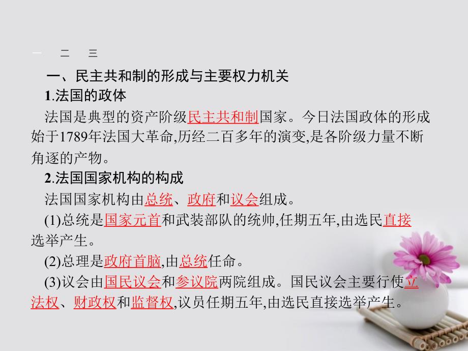 2017-2018学年高中政治 2.3法国的民主共和制与半总统制课件 新人教版选修3_第3页