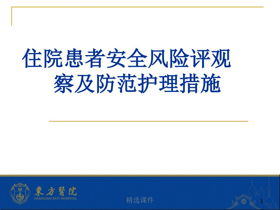 住院患者安全风险评估观察即防范护理措施医学.ppt