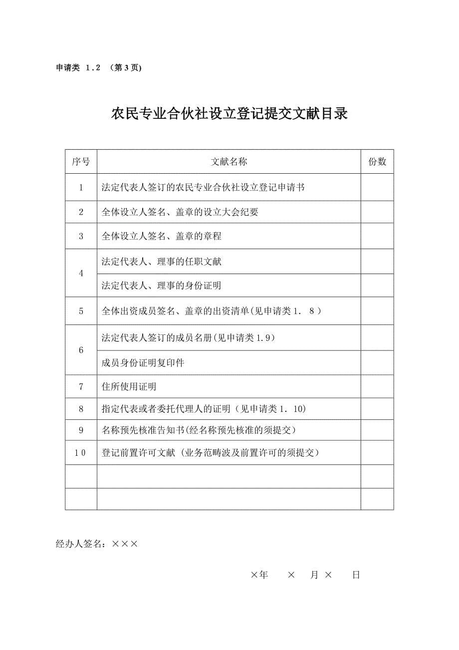 农民专业合作社名称预先核准申请书(范本)_第5页