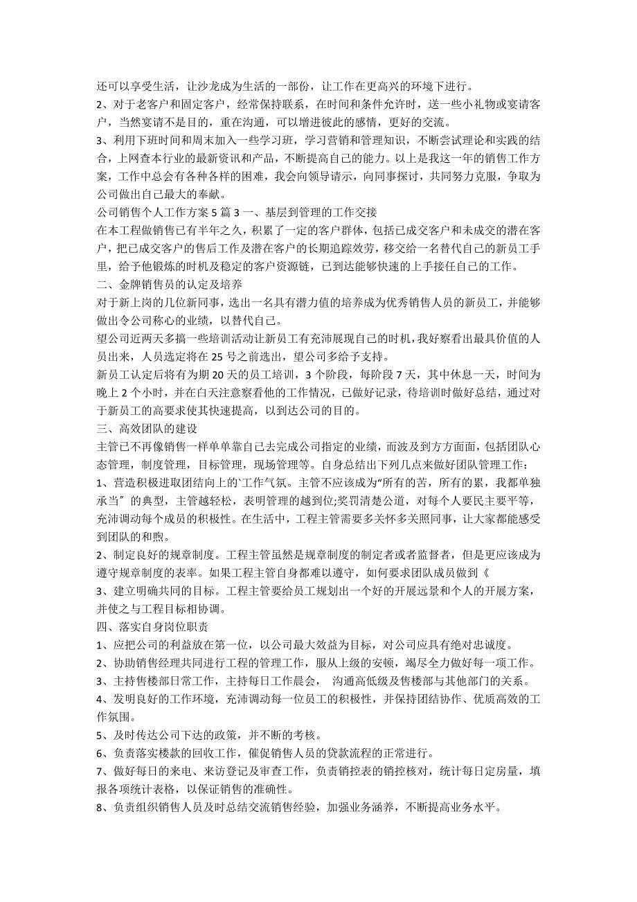 公司销售个人工作计划5篇_第3页