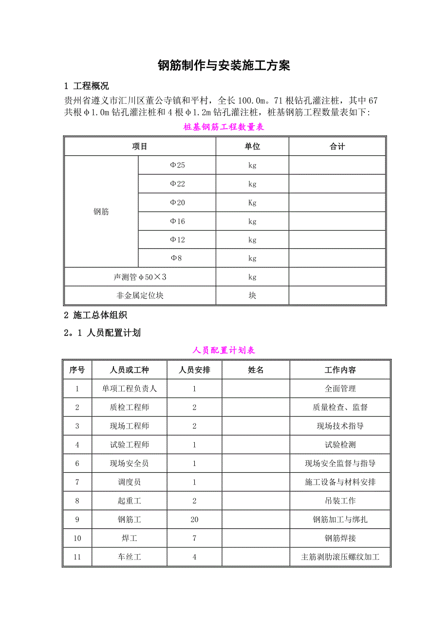 钢筋制作与安装施工方案_第1页