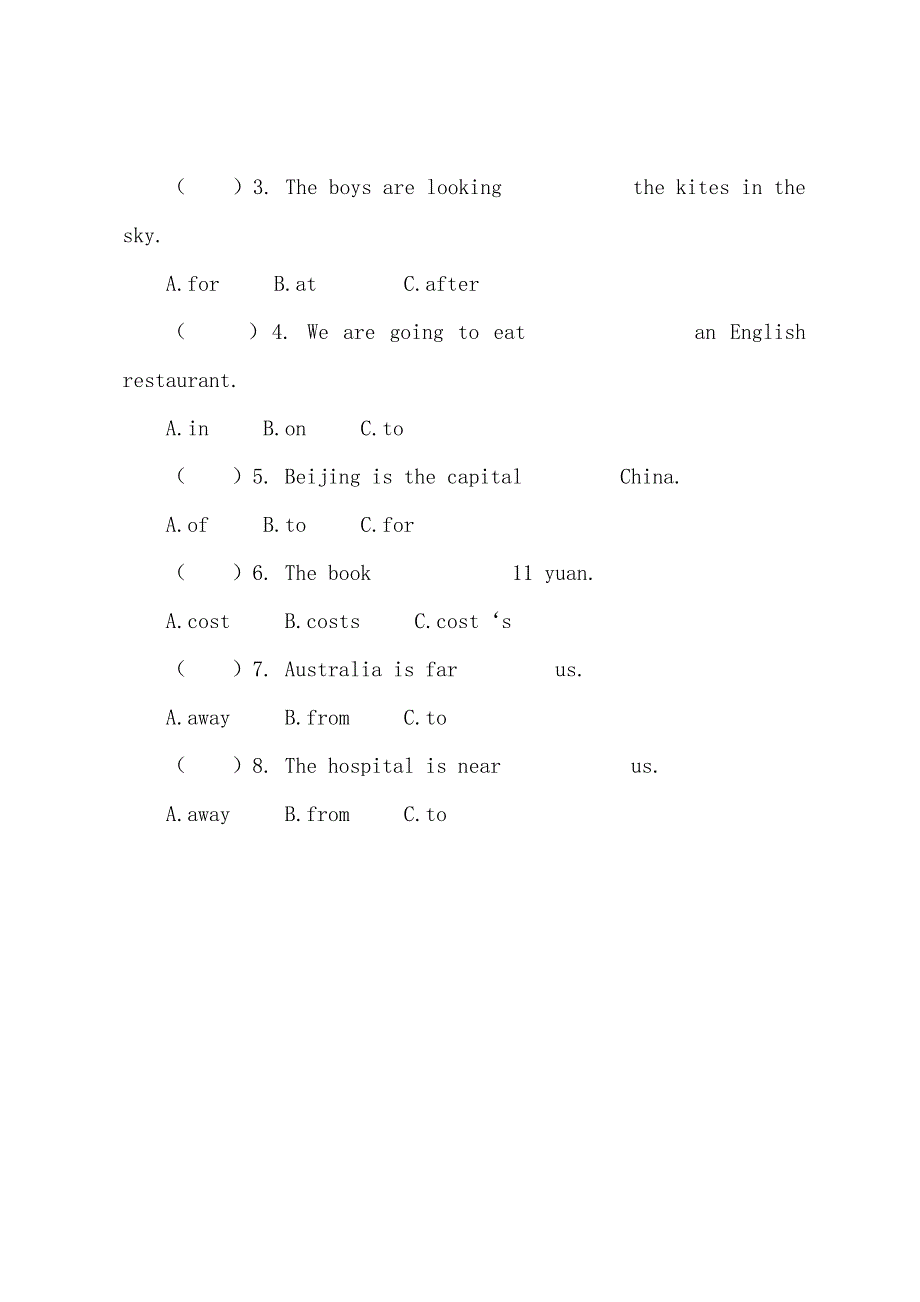 小学四年级英语试题：Module-9-10(B).docx_第3页