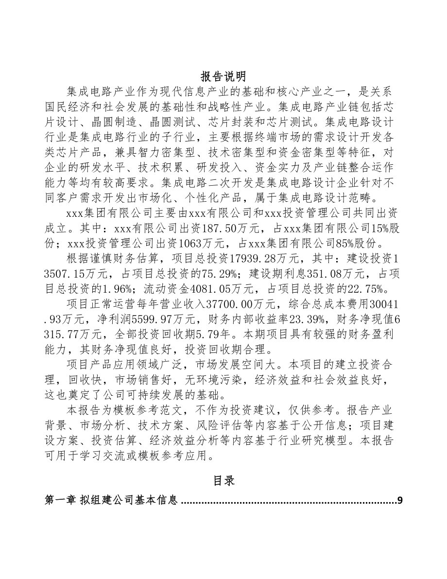 七台河关于成立集成电路公司可行性报告(DOC 75页)_第2页