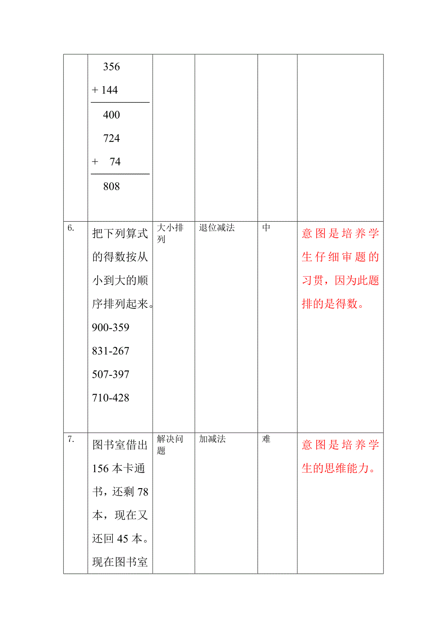 新人教版三年级数学上册练习题库及设计意图_第3页