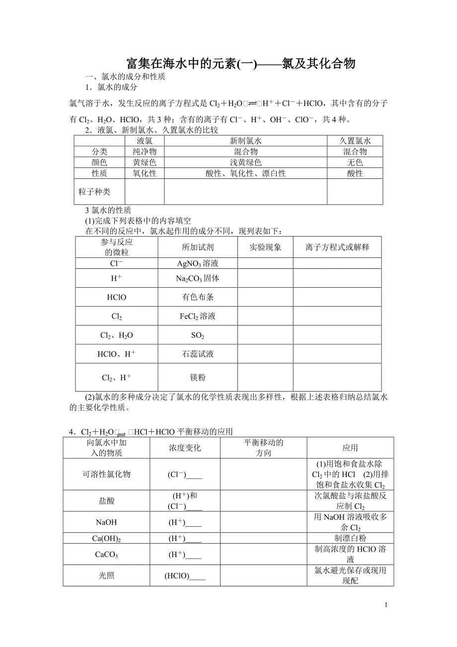 高三复习富集在海水中的元素.doc_第1页