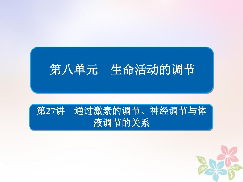 全国版高考生物一轮复习第27讲通过激素的调节神经调节与体液调节的关系课件名师制作优质学案新_第1页