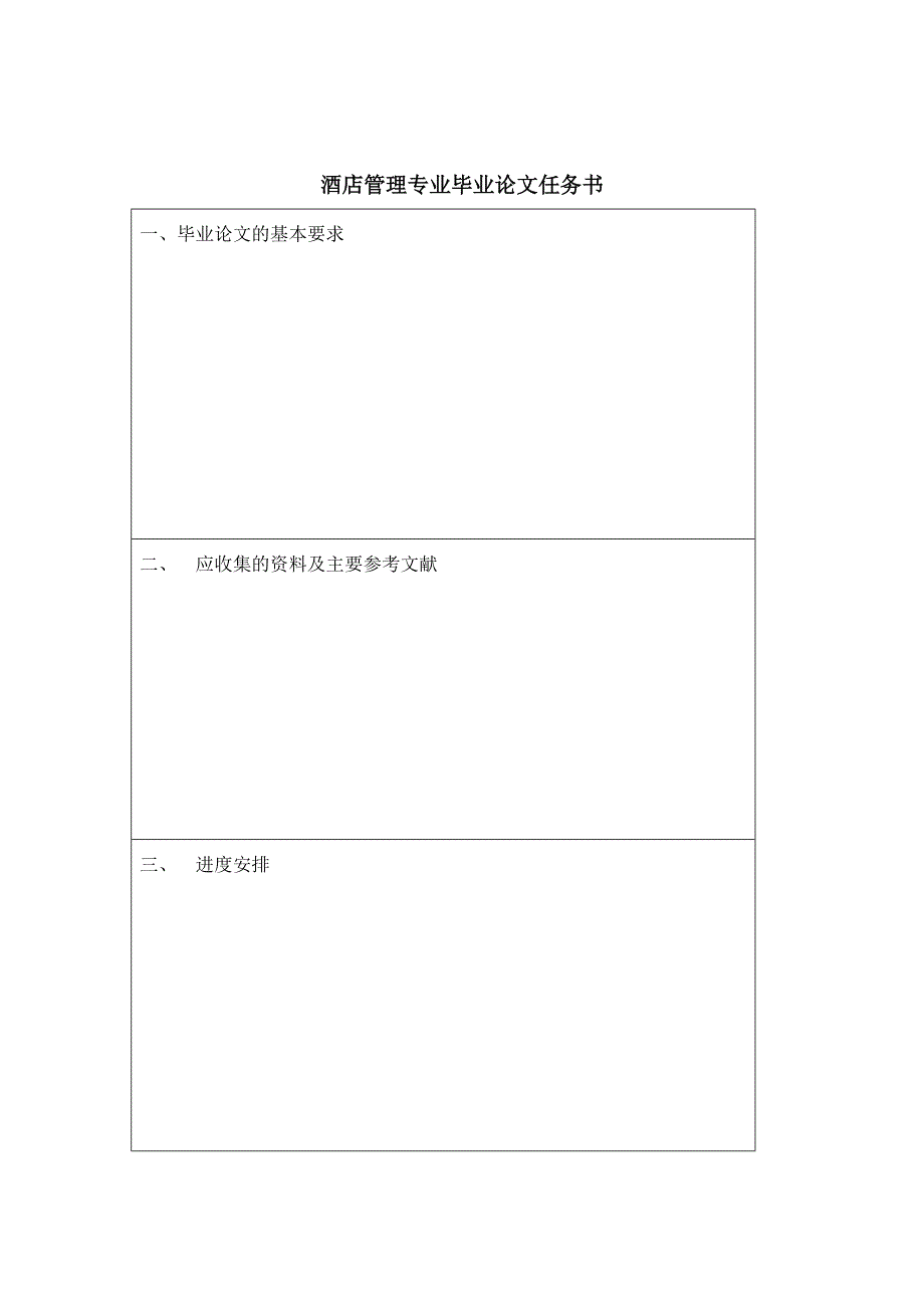 酒店管理专业毕业论文任务书和开题报告湖南工业职业技术学院_第2页