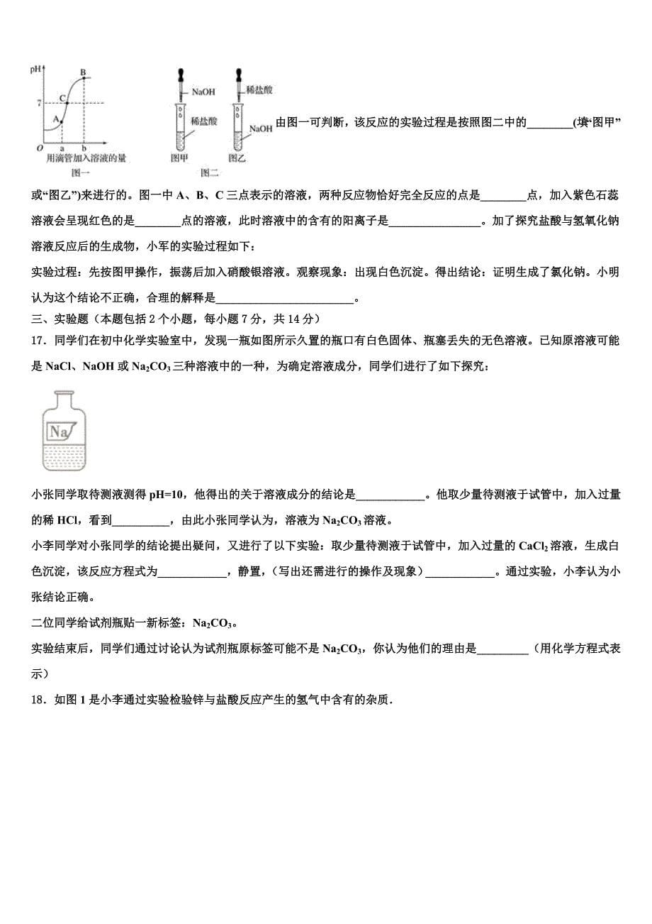 江苏省扬州市江都区达标名校2023年中考一模化学试题（含解析）.doc_第5页