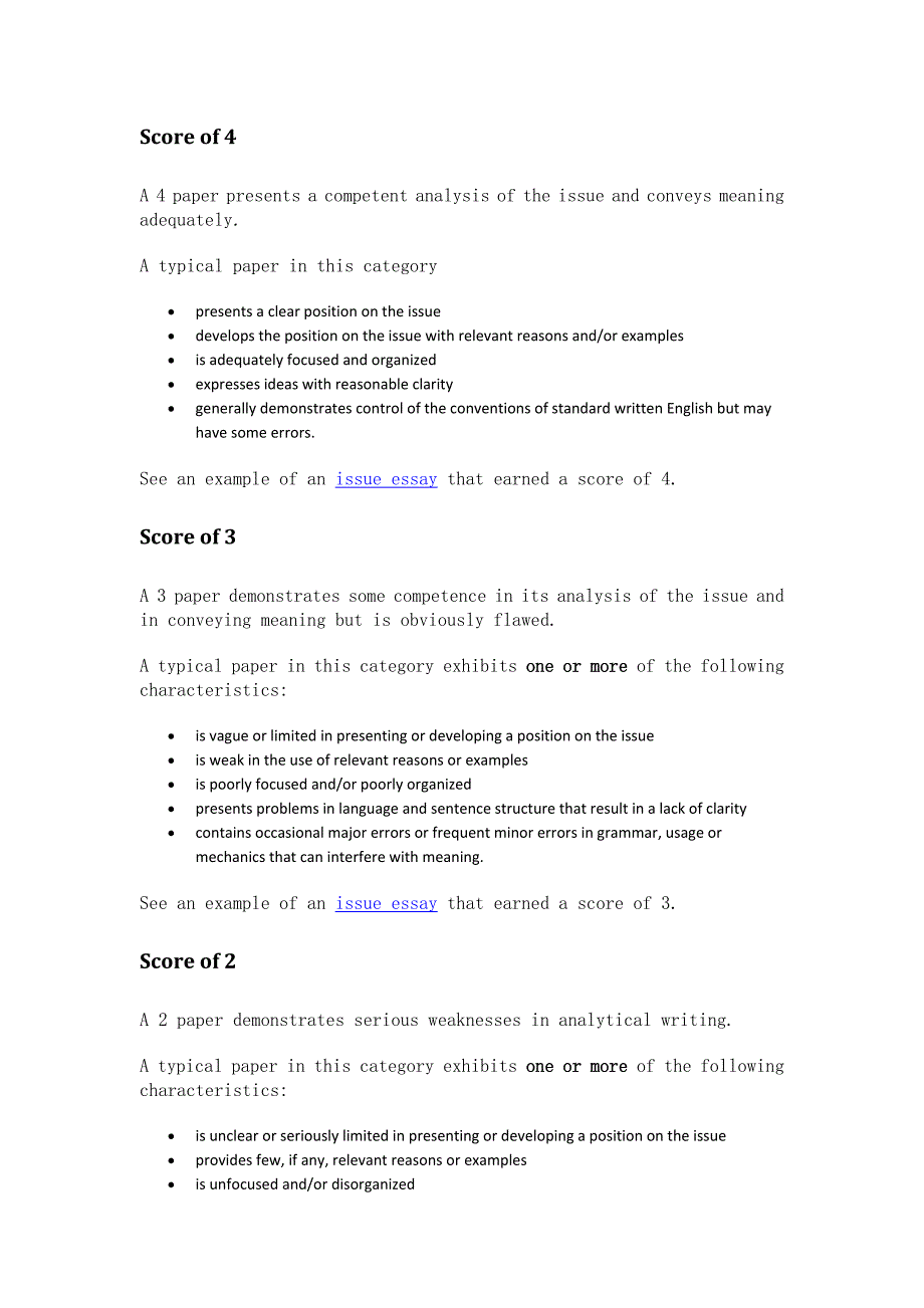 GRE作文ISSUE评分标准(GREAWIssueScoringGuide).doc_第2页
