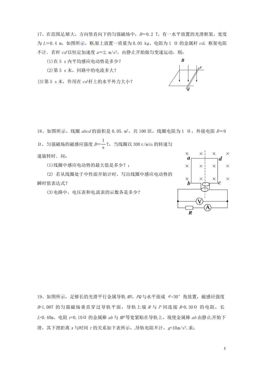 江苏省镇江市高二物理下学期期末考试试题08010_第5页