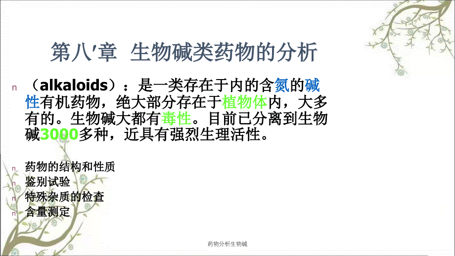 药物分析生物碱_第1页