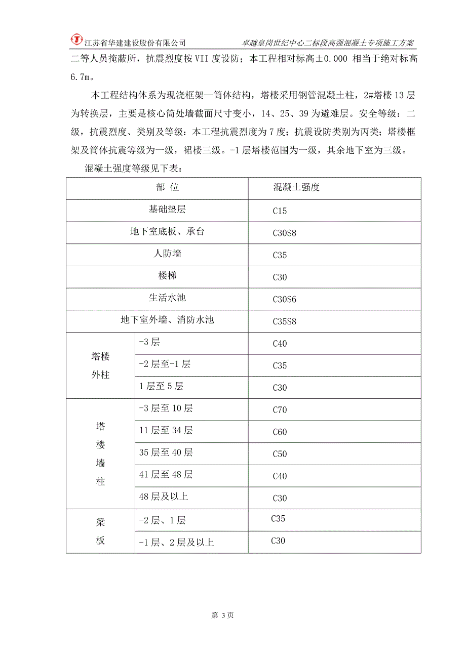 卓越皇岗世纪中心二标段高强混凝土专项施工方案_第3页