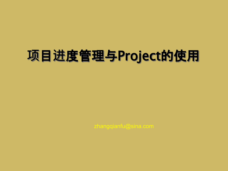 项目进度管理与Project的使用教材_第1页