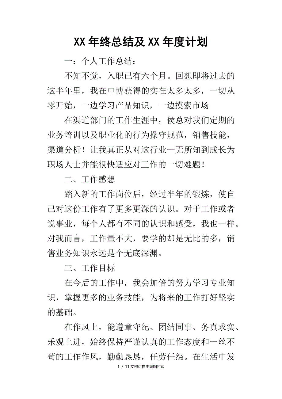 年终总结及年度计划_第1页