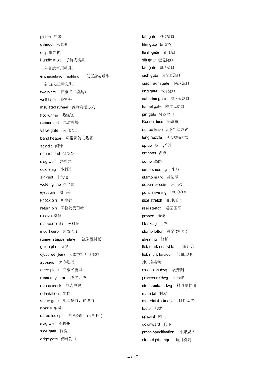 模具专业英文术语大全_第4页