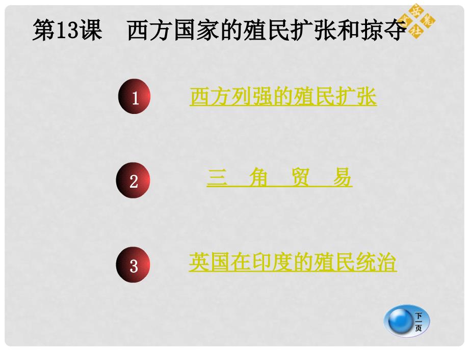 九年级历史上册《西方国家的殖民扩张和掠夺》课件 岳麓版_第1页