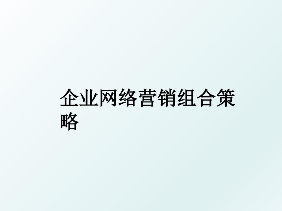 企业网络营销组合策略_第1页