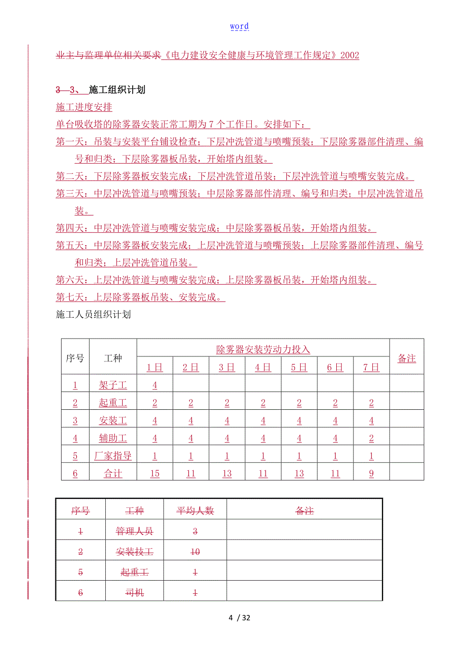 吸收塔除雾器安装作业指导书_第4页