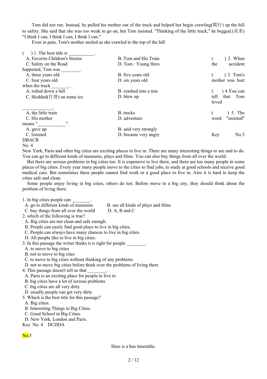 最新六年级英语阅读理解专项练习(-45篇含答案).doc_第2页