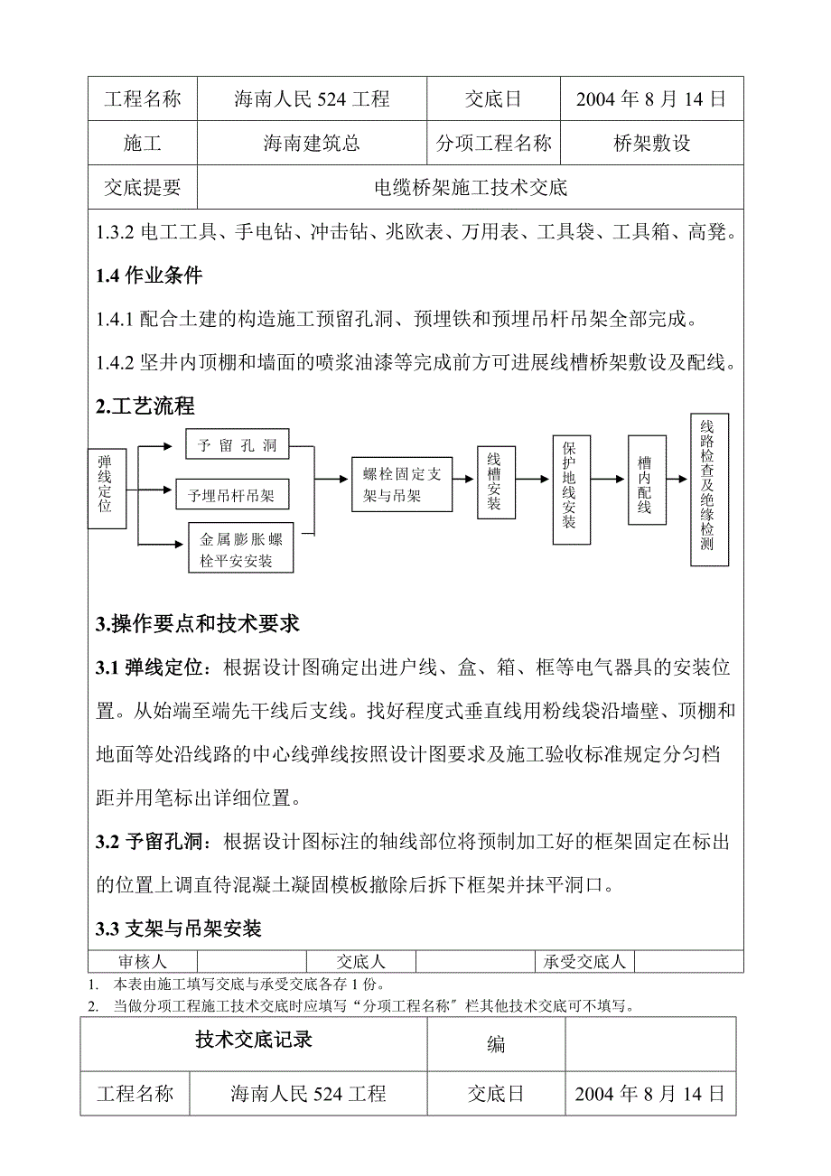 桥架敷设电缆桥架施工技术交底_第2页